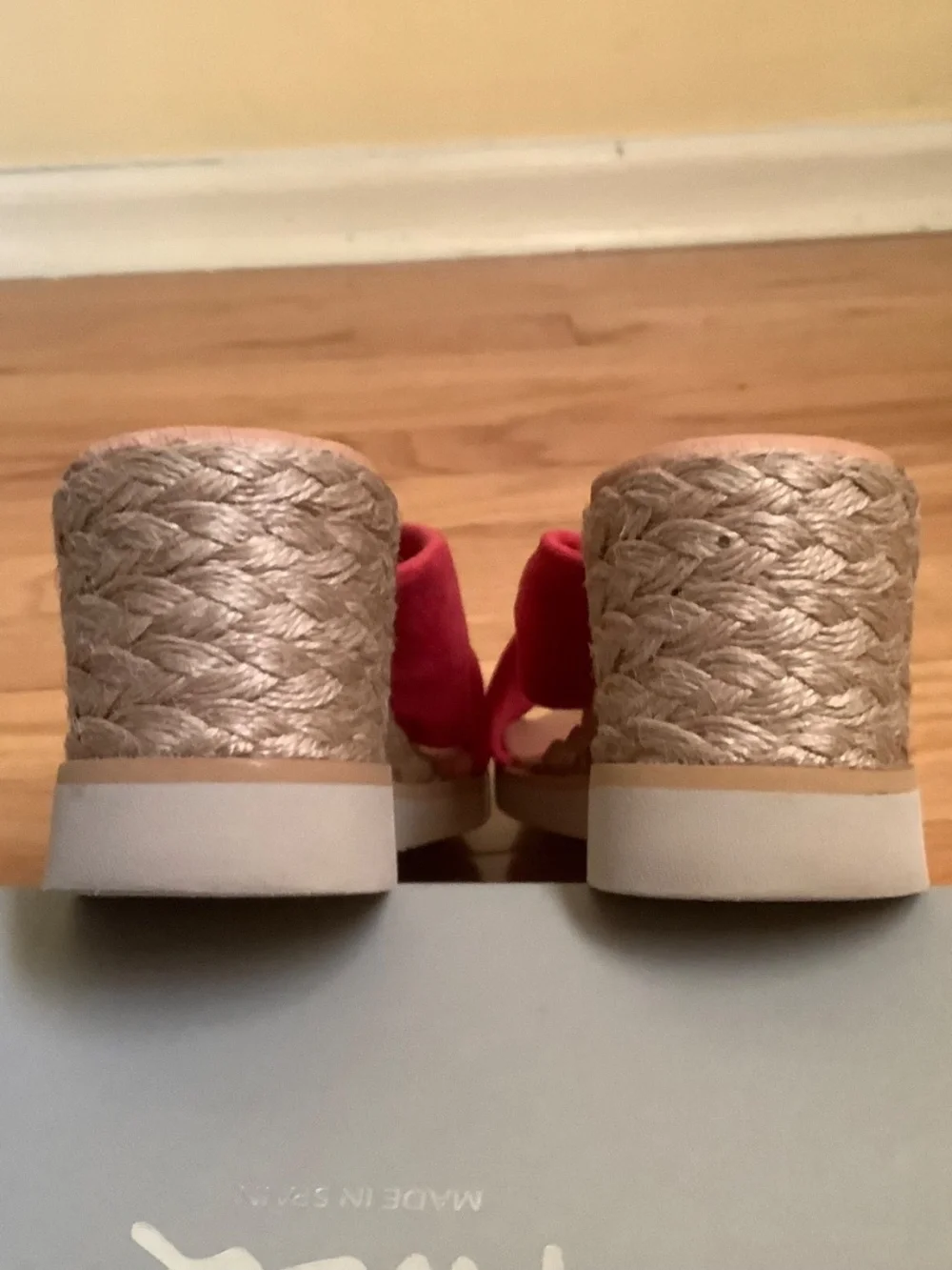 Pinaz Suede Slide Buckle Espadrilles Wedge Sandal Cherry SZ 9/ EU 40